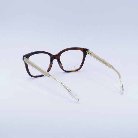 Gucci GG0566ON 002 Eyeglasses Havana/Crystal 54mm Square Frame - Picture 4 of 11